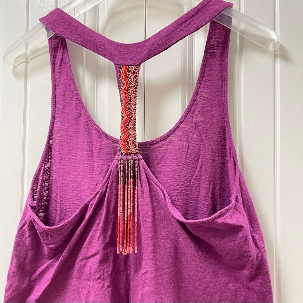 Roxy Boho Beaded Racerback Tank Magenta – S - Picture 4 of 12